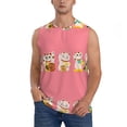 thumbnail image 1 of Haiem Men's Cute Cat Print Tank Tops Summer Sleeveless Cut Off Workout T-Shirts Fitness Vest Athletic Undershirts-Medium, 1 of 8