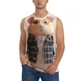 thumbnail image 1 of Haiem Men's Cute Mouse In Glasses Print Tank Tops Summer Sleeveless Cut Off Workout T-Shirts Fitness Vest Athletic Undershirts-3X-Large, 1 of 8