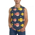 thumbnail image 1 of Haiem Men's Cute Puffer Fish Print Tank Tops Summer Sleeveless Cut Off Workout T-Shirts Fitness Vest Athletic Undershirts-Small, 1 of 8