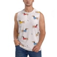 thumbnail image 1 of Haiem Men's Dachshund Dog Puppy Print Tank Tops Summer Sleeveless Cut Off Workout T-Shirts Fitness Vest Athletic Undershirts-Medium, 1 of 8