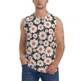 thumbnail image 1 of Haiem Men's Daisies Flowers Print Tank Tops Summer Sleeveless Cut Off Workout T-Shirts Fitness Vest Athletic Undershirts-Small, 1 of 8