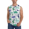 thumbnail image 1 of Haiem Men's Dinosaur Print Tank Tops Summer Sleeveless Cut Off Workout T-Shirts Fitness Vest Athletic Undershirts-Small, 1 of 8