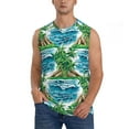 thumbnail image 1 of Haiem Men's Hawaii Palms Print Tank Tops Summer Sleeveless Cut Off Workout T-Shirts Fitness Vest Athletic Undershirts-Large, 1 of 8