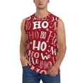 thumbnail image 1 of Haiem Men's Ho Pattern Funny Christmas Print Tank Tops Summer Sleeveless Cut Off Workout T-Shirts Fitness Vest Athletic Undershirts-X-Large, 1 of 8