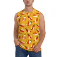 thumbnail image 1 of Haiem Men's Hot Chilli Print Tank Tops Summer Sleeveless Cut Off Workout T-Shirts Fitness Vest Athletic Undershirts-Medium, 1 of 8