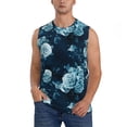 thumbnail image 1 of Haiem Men's Ink Rose Print Tank Tops Summer Sleeveless Cut Off Workout T-Shirts Fitness Vest Athletic Undershirts-Small, 1 of 8