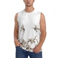 thumbnail image 1 of Haiem Men's Japanese White Cranes Print Tank Tops Summer Sleeveless Cut Off Workout T-Shirts Fitness Vest Athletic Undershirts-3X-Large, 1 of 8