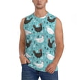 thumbnail image 1 of Haiem Men's Lovely Roosters Print Tank Tops Summer Sleeveless Cut Off Workout T-Shirts Fitness Vest Athletic Undershirts-3X-Large, 1 of 8