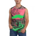 thumbnail image 1 of Haiem Men's Neon Desert Moon Print Tank Tops Summer Sleeveless Cut Off Workout T-Shirts Fitness Vest Athletic Undershirts-Medium, 1 of 8