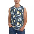 thumbnail image 1 of Haiem Men's Penguin Arctic Adventure Print Tank Tops Summer Sleeveless Cut Off Workout T-Shirts Fitness Vest Athletic Undershirts-XX-Large, 1 of 8