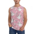 thumbnail image 1 of Haiem Men's Rabbit And Flower Print Tank Tops Summer Sleeveless Cut Off Workout T-Shirts Fitness Vest Athletic Undershirts-3X-Large, 1 of 8