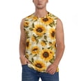 thumbnail image 1 of Haiem Men's Scottish Plaid Sunflower Print Tank Tops Summer Sleeveless Cut Off Workout T-Shirts Fitness Vest Athletic Undershirts-Medium, 1 of 8