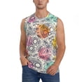 thumbnail image 1 of Haiem Men's Skull and Flowers Print Tank Tops Summer Sleeveless Cut Off Workout T-Shirts Fitness Vest Athletic Undershirts-Large, 1 of 8