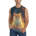 thumbnail image 1 of Haiem Men's Starry Sky Constellation Cat Print Tank Tops Summer Sleeveless Cut Off Workout T-Shirts Fitness Vest Athletic Undershirts-Small, 1 of 8
