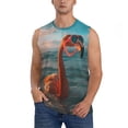 thumbnail image 2 of Flamingo All Over Print Vest – Festival Summer Pink Pattern Swag Tank Top For Men, American Apparel Polyester 2 of 3