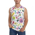thumbnail image 1 of Haiem Men's Undersea Seahorse Print Tank Tops Summer Sleeveless Cut Off Workout T-Shirts Fitness Vest Athletic Undershirts-Medium, 1 of 8