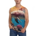 thumbnail image 1 of Haiem Men's Underwater Plant Dolphin Print Tank Tops Summer Sleeveless Cut Off Workout T-Shirts Fitness Vest Athletic Undershirts-Large, 1 of 8