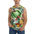thumbnail image 1 of Haiem Men's Vegan1 Print Tank Tops Summer Sleeveless Cut Off Workout T-Shirts Fitness Vest Athletic Undershirts-Large, 1 of 8