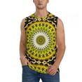 thumbnail image 1 of Haiem Men's Yellow Mandala Print Tank Tops Summer Sleeveless Cut Off Workout T-Shirts Fitness Vest Athletic Undershirts-3X-Large, 1 of 8