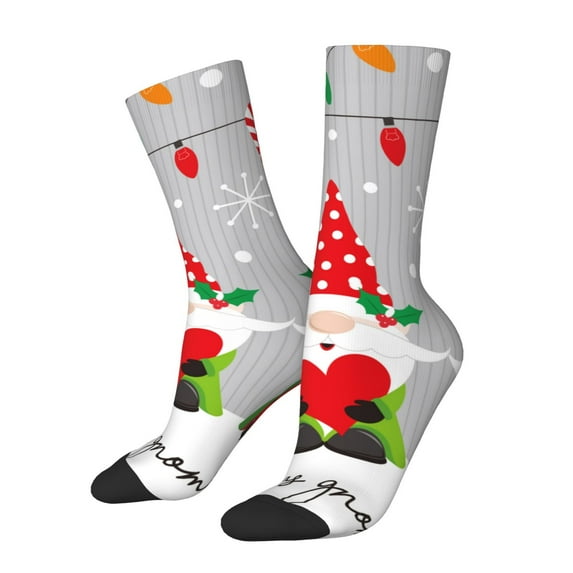 Haiem Merry Christmas Gnome1 Pattern Crew Socks – Soft & Durable Moisture-wicking Socks, Stay-Up Fit for Business, Work, and Casual Wear Size 5-11