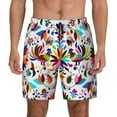 thumbnail image 1 of Haiem Mexican Bright Style Mens Swim Trunks with Compression Liner 2 in 1 Swimming Shorts Stretch Swimwear Quick Dry,Board Shorts-Small, 1 of 9