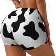 thumbnail image 1 of Haiem Milk Cow No Front Seam Biker Shorts for Women Yoga Workout Gym Bike Shorts with Tummy Control Moisture-Wicking-X-Large, 1 of 9