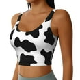 thumbnail image 1 of Haiem Milk Cow Pattern Womens Sports Bra - U Neck Padded Low Impact Yoga Bra Workout Crop Top Gym Moisture-Wicking Workout Vest -X-Large, 1 of 1
