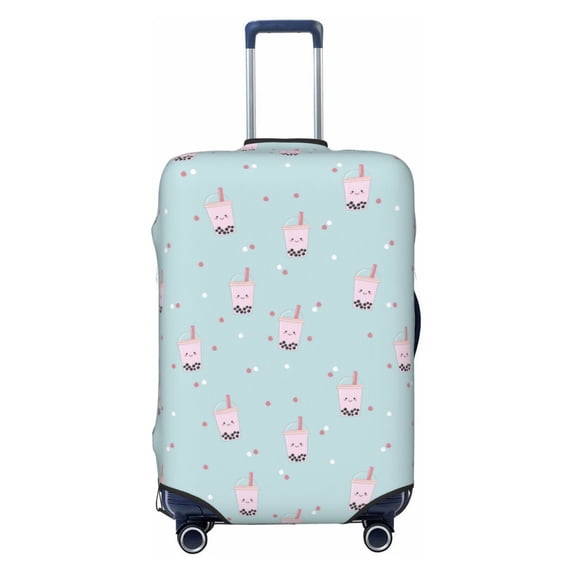 Haiem Milk Tea Luggage Cover Printed Suitcase Covers for Luggage Elastic Washable Suitcase Protector Fits 18-32 Inch Luggage-Large