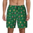 thumbnail image 1 of Haiem Milk Tea Mens Swim Trunks with Compression Liner 2 in 1 Swimming Shorts Stretch Swimwear Quick Dry,Board Shorts-XX-Large, 1 of 9