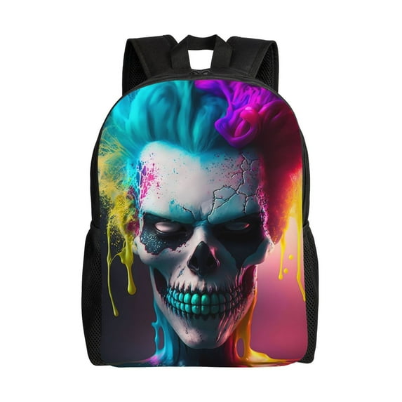 Haiem Modern Abstract Colorful Skull A Backpack - Stylish and Durable 15-inch Laptop Backpack with Waterproof Oxford Fabric
