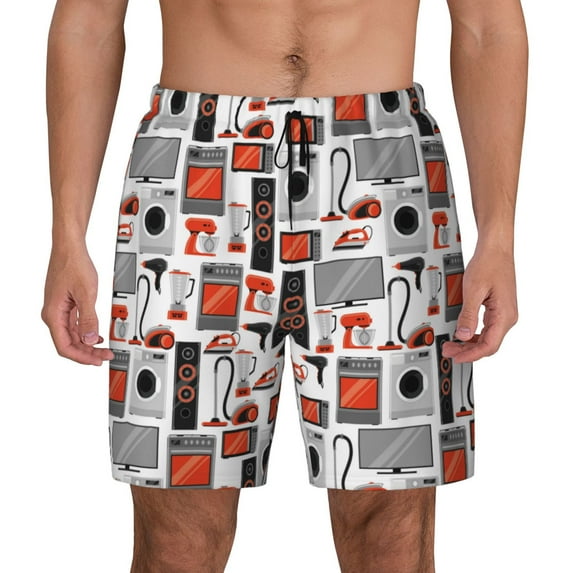 Haiem Modern Life Mens Swim Trunks with Compression Liner 2 in 1 Swimming Shorts Stretch Swimwear Quick Dry,Board Shorts-3X-Large