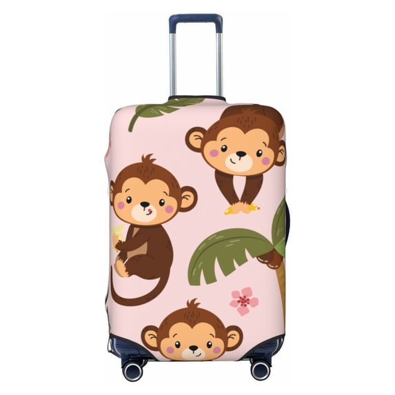 Haiem Monkeys Swinging From Palms Luggage Cover,Durable, Washable Suitcase Protector With Anti-Scratch Technology - Keep Your Luggage Looking New Small