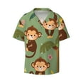 thumbnail image 1 of Haiem Monkeys Swinging from Palms Men's Casual Shirts Short Sleeve Button Down Shirts Fashion Textured Summer Beach Shirt-X-Large, 1 of 7