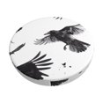 thumbnail image 1 of Haiem Monochrome Flying Ravens Print Cushion Round Bar Chair Seat Cover Bar Chair Cushion Covers Elastic Washable Bar Chair Cover,Protects from Scratches and Stains-12 inch, 1 of 7