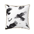 thumbnail image 1 of Haiem Monochrome Flying Ravens Print Velvet Soft Solid Decorative Square Throw Pillow Covers Set with Elegant Piping Christmas Cushion Case for Sofa Bedroom Car-20"x20", 1 of 8
