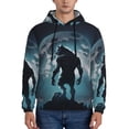 thumbnail image 1 of Haiem Moon Wolf Warrior Patterned Men's Hoodie with Kangaroo Pocket - Ideal Pullover Sweatshirt for Daily Wear, Travel, and Home-Medium, 1 of 7