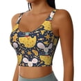 thumbnail image 1 of Haiem Mouse Cheese Pattern Womens Sports Bra - U Neck Padded Low Impact Yoga Bra Workout Crop Top Gym Moisture-Wicking Workout Vest -X-Large, 1 of 9