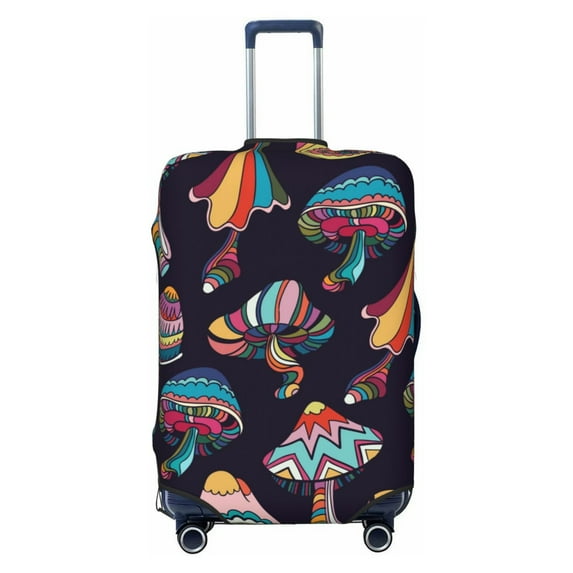 Haiem Mushroom Doodle Luggage Cover Printed Suitcase Covers for Luggage Elastic Washable Suitcase Protector Fits 18-32 Inch Luggage-Small