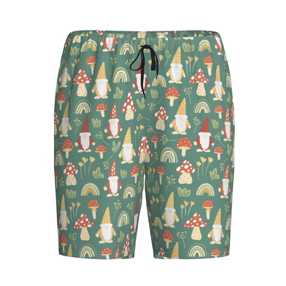 Haiem Mushrooms And Rainbows Men's Pajama Short with Soft Woven Cotton Elastic Waistband Sleep Short-XX-Large