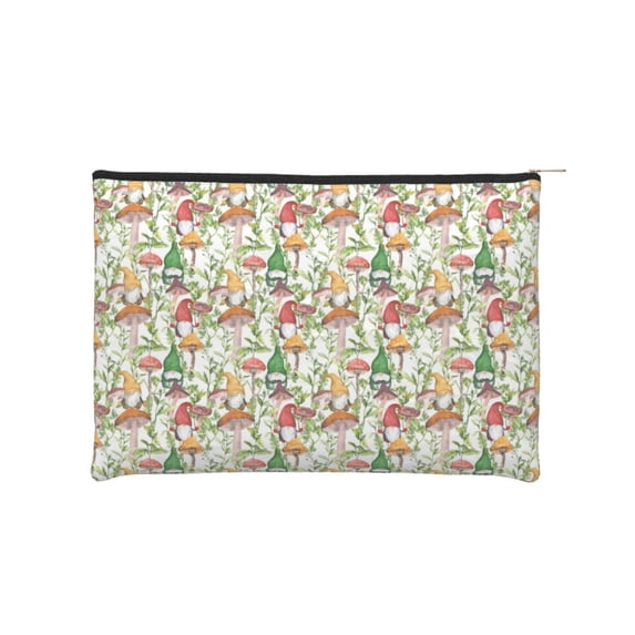 Haiem Mushrooms Gnomes Music Lover Merch Makeup Bag, Cosmetic Bag,Singer Fans Cosmetic Bag, Portable Stationary Storage Organizer, Travel Makeup Bag