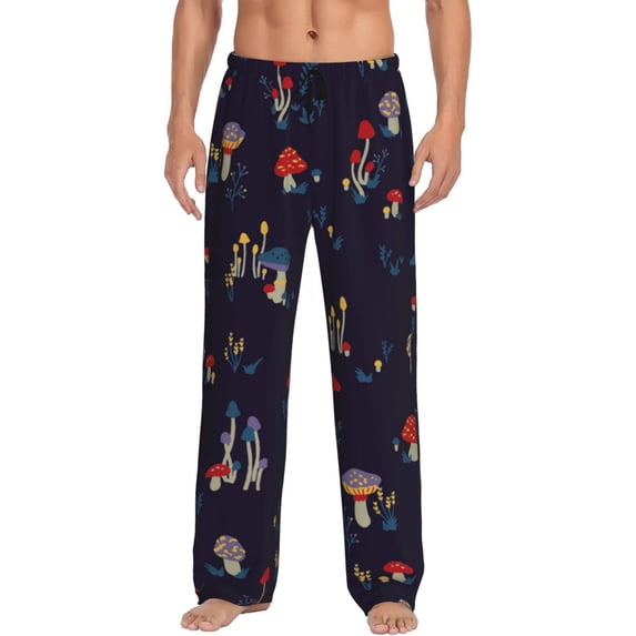 Haiem Mushrooms3 Men's Pajama Pants Ultra Lightweight Pjs Bottoms Sleepwear Bottom Pants with Pocket Drawstring-Large