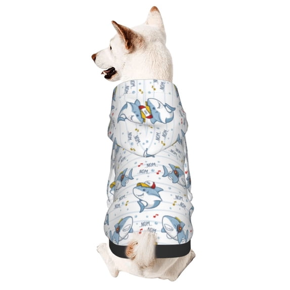 Haiem Music Shark for Winter Dog Hoodie Sweatshirts with Pockets Warm Dog Clothes for Small Dogs Chihuahua-X-Large