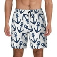 thumbnail image 1 of Haiem Navy Blue Anchor Men'S Quick-Dry Swim Trunks: Comfortable Beach Shorts With Mesh Lining And Pockets - Ideal For Swimming And Sunbathing Medium, 1 of 9