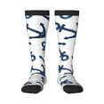 thumbnail image 1 of Haiem Navy Blue Anchor Socks, Funny Novelty Crazy Design Cotton Socks Sports Socks Knee High Socks For Men, Women,1Pairs - Gift For Working Friends, 1 of 9