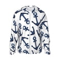 thumbnail image 1 of Haiem Navy Blue Anchor UPF 50+ Fishing Shirts for Men Long Sleeve UV Sun Protection Hoodie Non-Mask Outdoor Hiking Shirts, 1 of 9