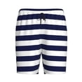 thumbnail image 1 of Haiem Navy Blue And White Stripes Men's Pajama Short with Soft Woven Cotton Elastic Waistband Sleep Short-3X-Large, 1 of 9