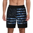 thumbnail image 1 of Haiem Navy Camouflage American Flag Men'S Quick-Dry Swim Trunks: Comfortable Beach Shorts With Mesh Lining And Pockets - Ideal For Swimming And Sunbathing Small, 1 of 9