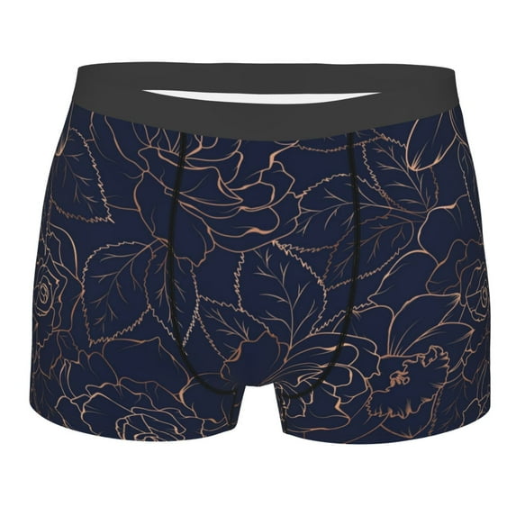 Haiem Navy Dark Blue Men's Boxer Briefs, Every Day Comfort Stretch Cotton Moisture-Wicking Underwear-Medium