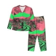 thumbnail image 1 of Haiem Neon Desert Moon Pattern Women’s Long-sleeve Sleepwear,Sleepwear Set,2-piece Loungewear Set,Soft PJs Comfy Nightwear with Pockets-Medium, 1 of 7