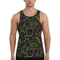 thumbnail image 1 of Haiem Neon Mardi Gras Men Workout Tank Top Gym Bodybuilding Sleeveless Muscle T Shirts Athletic Tank Breathable Workout Shirt-XX-Large, 1 of 9
